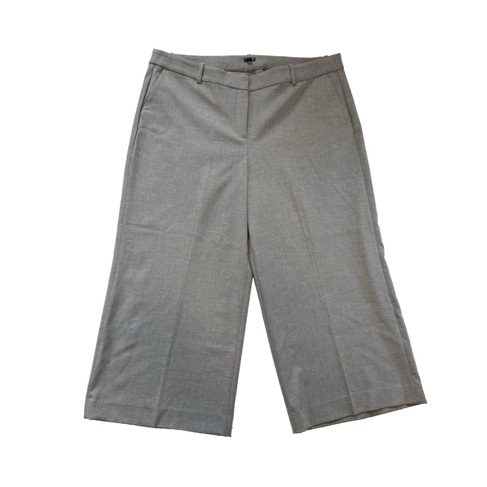 J.CREW Women Plus Size 22 Wide Leg Dress Cropped Ankle Pants Gray Stretch NWT